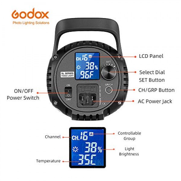 Godox SL-60W CRI 95+ LED 비디오 조명 SL60W 흰색 5600K 버전 60WS Bowens 마운트 + 원격 제어 + 반사경