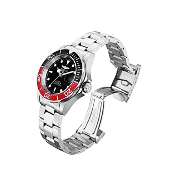 인빅타 프로 다이버 남녀공용 손목 시계 스테인레스 스틸 오토매틱 블랙 다이얼 - 9403