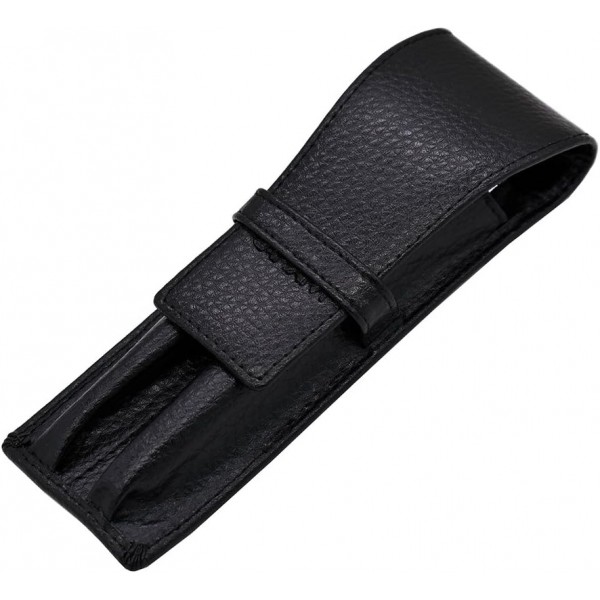 Duke Fude 더블 만년필 곡선 펜촉 가죽 펜 케이스 세트 블랙 펜 블랙 케이스 블랙 펜 블랙 케이스 블랙