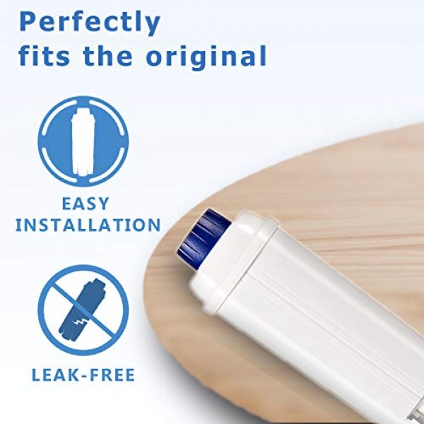 PUREUP 2 팩 정수 필터 Longhi 필터와 호환 가능 DLSC002 ECAM, ETAM, DLS C002, EC680, EC800, 정수 필터 카트리지 활성탄 연화제