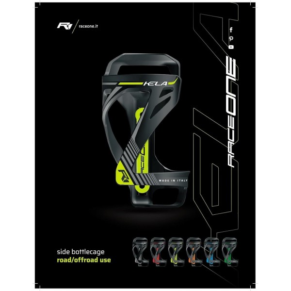 Onogal Raceone Kela 6331nrj 사이드 오프닝 물통 케이지 블랙/레드