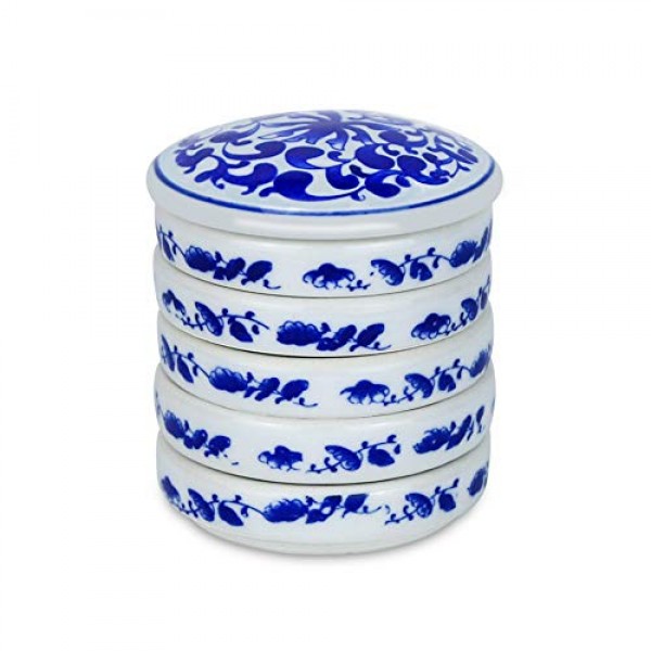 Fitlyiee 5 레이어 혼합 트레이 세트 원형 도자기 수채화 팔레트 소스 요리