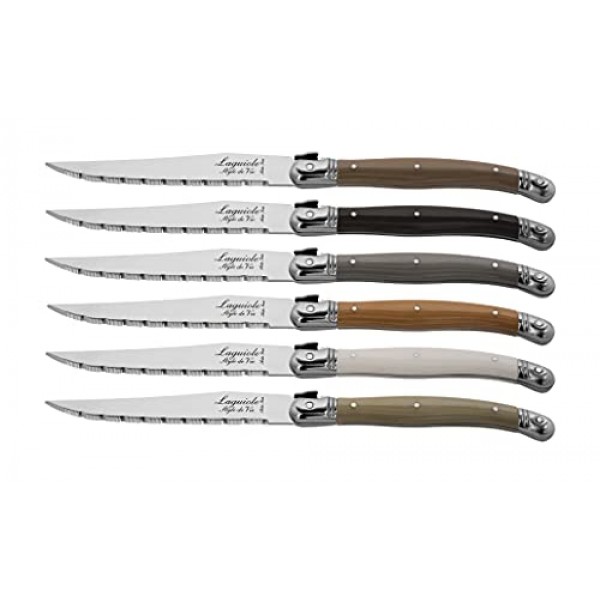 Laguiole Style de Vie 스테이크 나이프 프리미엄 라인, 6개 세트, 보물