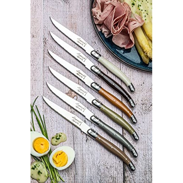 Laguiole Style de Vie 스테이크 나이프 프리미엄 라인, 6개 세트, 보물