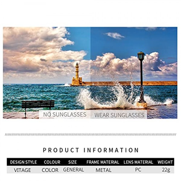 YUELUQU 여성을위한 레트로 Frameless 선글라스 남성 패션 레트로 직사각형 안경 사각형 투명 선글라스