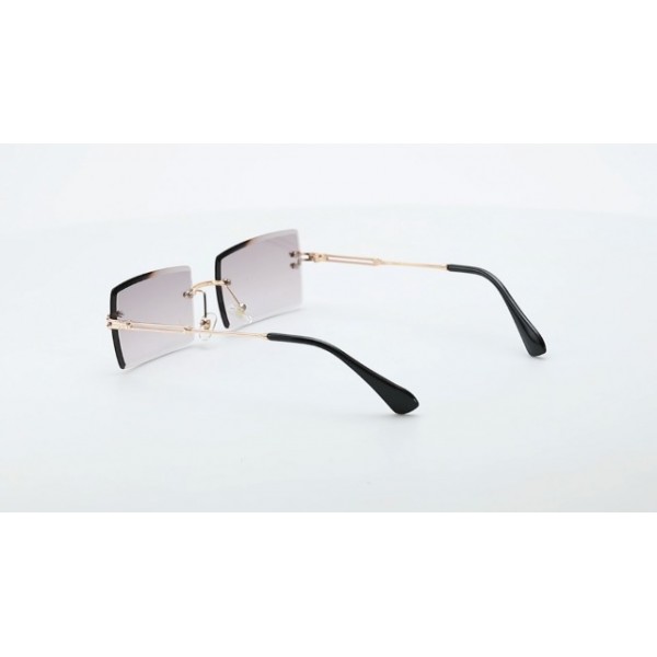 YUELUQU 여성을위한 레트로 Frameless 선글라스 남성 패션 레트로 직사각형 안경 사각형 투명 선글라스