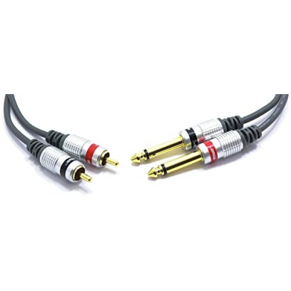 RCA - 6.3mm 잭 케이블 7.5m VITALCO 2 x Male RCA Male - 2 x 대형 잭 모노 오디오 어댑터