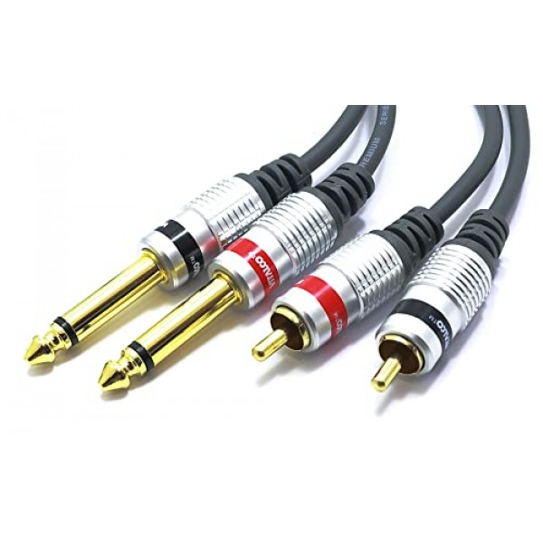 RCA - 6.3mm 잭 케이블 7.5m VITALCO 2 x Male RCA Male - 2 x 대형 잭 모노 오디오 어댑터