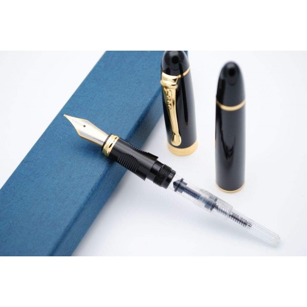 진하오 X450 만년필 (유광블랙, 펜촉 M) 유광블랙 플룸 M