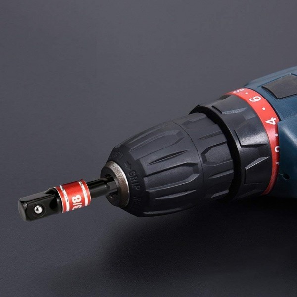 Guyiste 3-Piece 1/4인치 3/8인치 1/2인치 육각 소켓 어댑터 소켓 어댑터 소켓 스패너 너트 세트 무선 드라이버용 잉크 리본이 있는 연결 헤드 확장