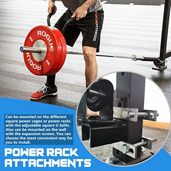 스쿼트 랙 또는 벽걸이용 BLUSLM T 바 행 플랫폼 지뢰 부착 장치는 2인치 올림픽 바벨, 지뢰 베이스 체육관 장비, 대부분의 파워 랙용 파워 케이지 지뢰에 적합합니다.