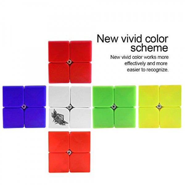 D-FantiX 사이클론 소년 2x2 스피드 큐브 스티커 없는 2 by 2 매직 큐브 퍼즐 장난감 50mm