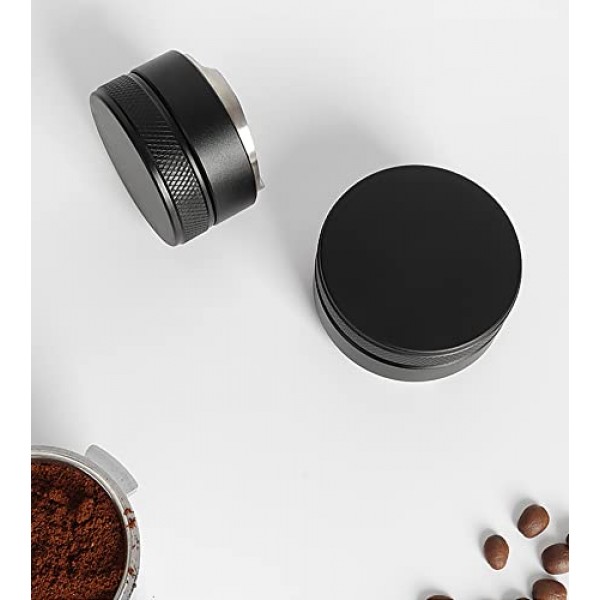 53mm 커피 분배 도구, 에스프레소 레벨러, 304 스테인레스 스틸 베이스 전문 커피 레벨링 도구, 54mm 브레빌 포터필터에 맞는 조절 가능한 깊이 - 바리스타 에스프레소 액