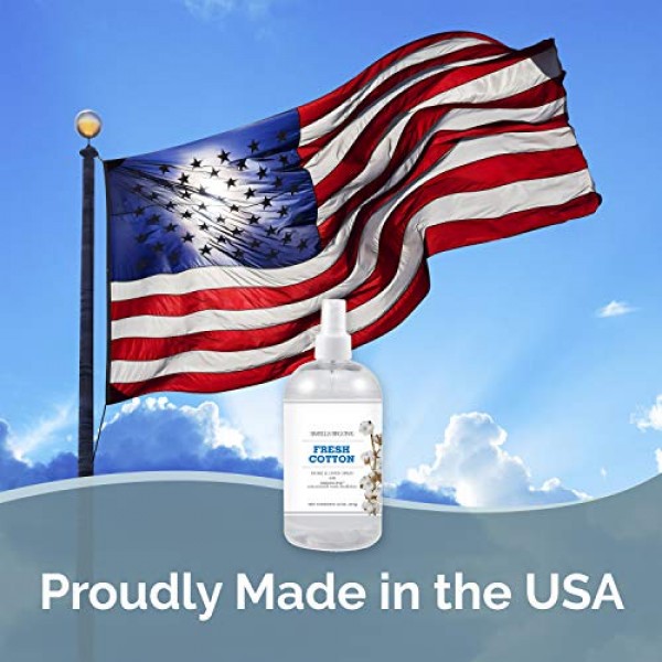 SMELLS BEGONE 공기 청정제 홈 앤 린넨 스프레이 - 냄새 제거제 - 에센셜 오일로 제작 - 신선한 면 향 - 2팩 - 16온스