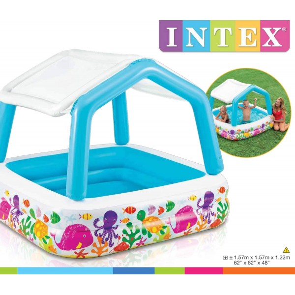 Intex Parasol Aquarium Pool, 다채로운, 157x157x122 cm, 57470, 다양한 색상, 1개