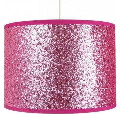 현대적이고 디자이너 밝은 분홍색 반짝이 패브릭 펜던트/램프 갓 30cm 너비 | 최대 60w | Sparkly Feminine Statement Piece by Happy Homewares 핑크 12