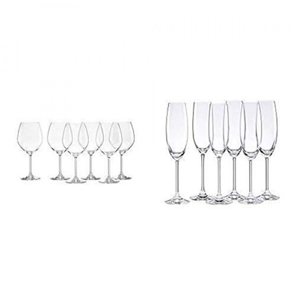 Lenox Tuscany Classics 레드 와인 잔, 4개 구매 시 6개 추가, 24온스 - 887609 및 845276 Tuscany Classics 샴페인 플루트, 4개 구매 시 6개 추가
