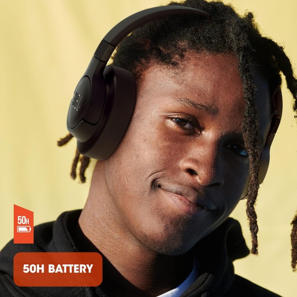 JBL Tune 710 BT - 핑크 색상의 접이식 블루투스 오버이어 헤드폰 - JBL 퓨어 베이스 사운드를 지원하는 무선 이어폰 - 최대 50시간 동안 핑크 싱글의 긴 음악 감상