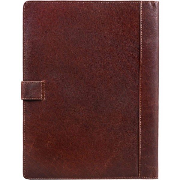 STILORD 'Lennon' 회의 폴더 가죽 12.9인치 iPad용 서류 폴더 DIN A4 필기 폴더 빈티지 리얼 가죽, 색상: 베지터블 태닝 다크 브라운