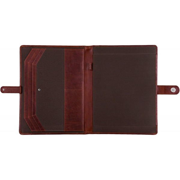 STILORD 'Lennon' 회의 폴더 가죽 12.9인치 iPad용 서류 폴더 DIN A4 필기 폴더 빈티지 리얼 가죽, 색상: 베지터블 태닝 다크 브라운