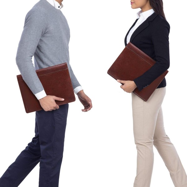 STILORD 'Lennon' 회의 폴더 가죽 12.9인치 iPad용 서류 폴더 DIN A4 필기 폴더 빈티지 리얼 가죽, 색상: 베지터블 태닝 다크 브라운