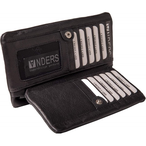 ANDERS 여성용 가죽 지갑 예방접종 카드상자 예방접종 카드상자 엑스트라 씬(블랙)