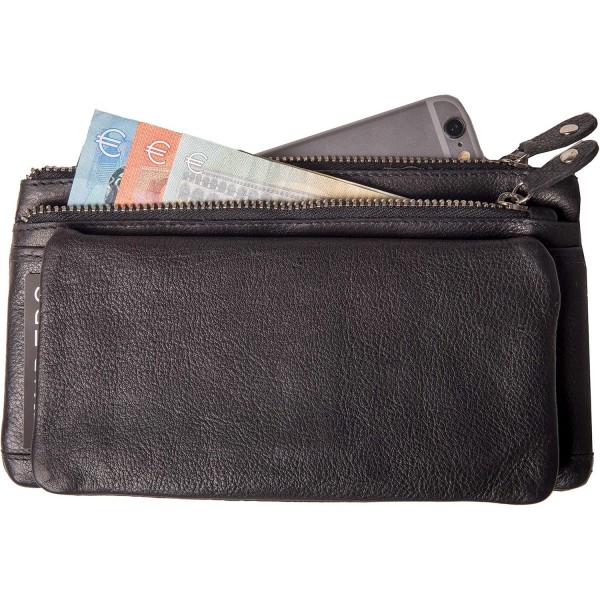 ANDERS 여성용 가죽 지갑 예방접종 카드상자 예방접종 카드상자 엑스트라 씬(블랙)