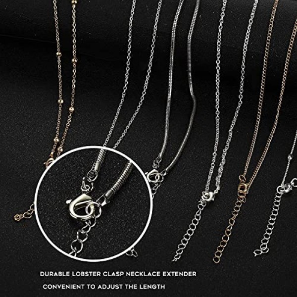 LOLIAS 여성을위한 6 개의 긴 펜던트 목걸이 팩 패션 주얼리 간단한 긴 깃털 잎 하트 청록색 의상 Y 목걸이 여성 성명서 긴 목걸이 세트 Boho