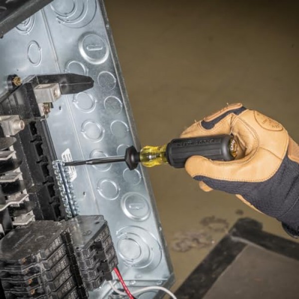 Klein Tools 85153K 일자형 나사 고정 드라이버 세트, 3/16인치, 1/4인치 분할 블레이드 일자 드라이버, 포지티브 그리핑 동작, 2피스