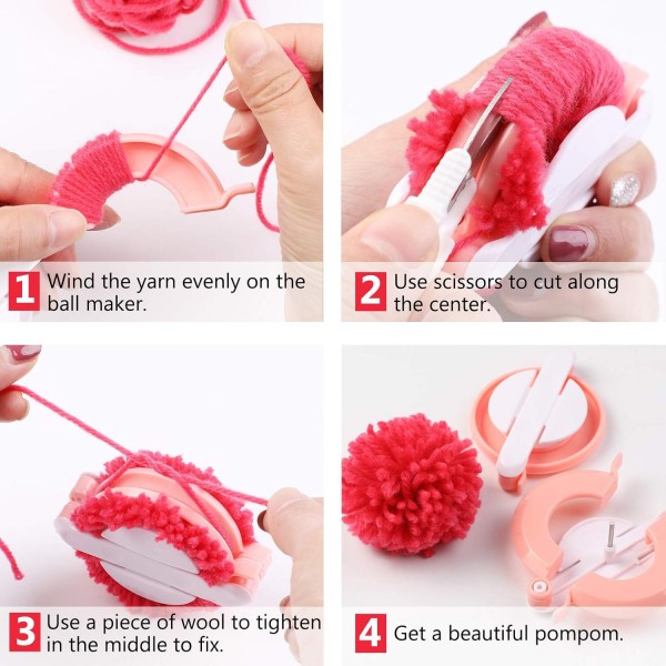 JoGoi Pompom Makers,6 크기 Pompom 장치 + 12 색 양모 + 1PCS 가위, Pom Poms 만들기, DIY CHandmade, 뜨개질 키트, 어머니의 날 장식, 크리스마스, 생일 파티, 결혼식, 선물