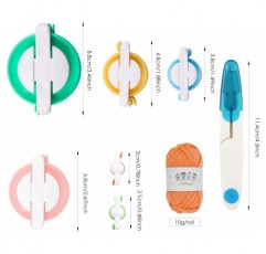 JoGoi Pompom Makers,6 크기 Pompom 장치 + 12 색 양모 + 1PCS 가위, Pom Poms 만들기, DIY CHandmade, 뜨개질 키트, 어머니의 날 장식, 크리스마스, 생일 파티, 결혼식, 선물