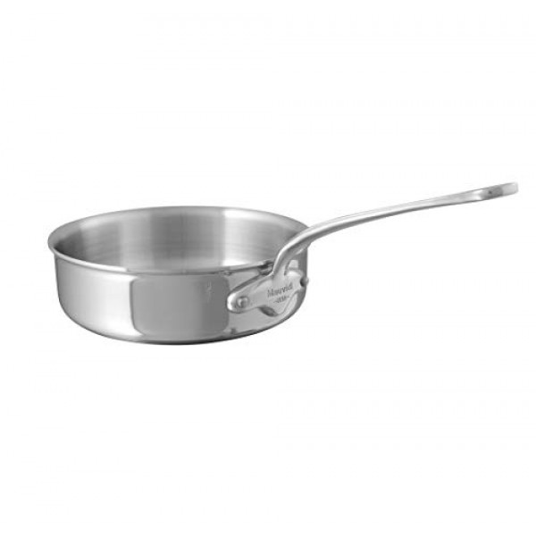 Mauviel M'Cook 5겹 광택 스테인레스 스틸 소테 팬, 주조 스테인레스 스틸 손잡이 포함, 3.2쿼트, 프랑스산