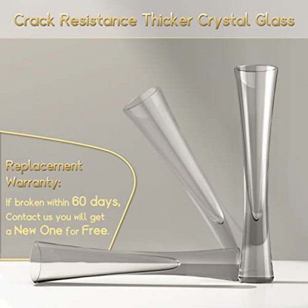 NUTRIUPS 핸드 블로운 5온스-2팩 샴페인 잔, 투명 크리스탈 유리 샴페인 잔