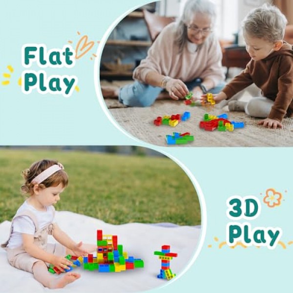 Btolin 48pcs 테트라 타워 밸런스 스태킹 공격 블록 게임, 테트리스 스윙 테라 타워, 어린이 및 성인을위한 가족 보드 게임, 팀 빌딩 파티 여행 장난감