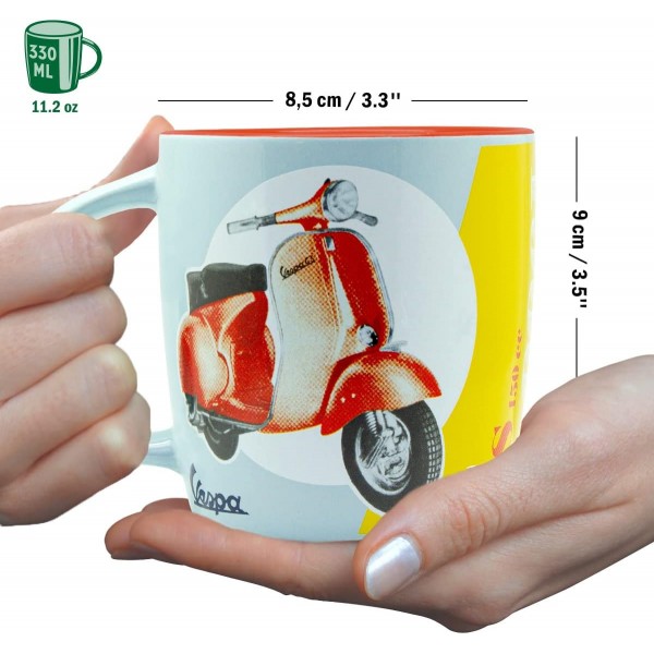 Nostalgic-Art Retro 커피 머그 - Vespa - GS 150 1955년 이후, Vespa 모티브가 있는 대형 라이선스 머그, Vespa 스쿠터 팬을 위한 빈티지 선물 아이디어, 330 ml