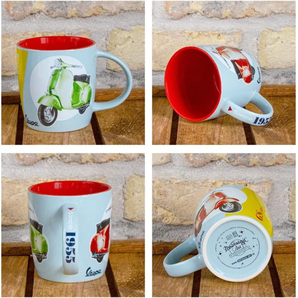 Nostalgic-Art Retro 커피 머그 - Vespa - GS 150 1955년 이후, Vespa 모티브가 있는 대형 라이선스 머그, Vespa 스쿠터 팬을 위한 빈티지 선물 아이디어, 330 ml