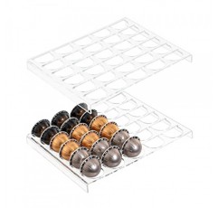 Sumerflos 2세트 커피 포드 홀더 Vertuoline 캡슐용 보관 트레이, 서랍 삽입 주최자는 주방, 가정, 사무실의 포드 서랍 60개를 보유합니다 - 투명