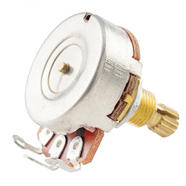 Musiclily Pro 황동 스레드 전체 미터 크기 제어 포트 B25K 기타용 선형 테이퍼 전위차계(2개 세트)