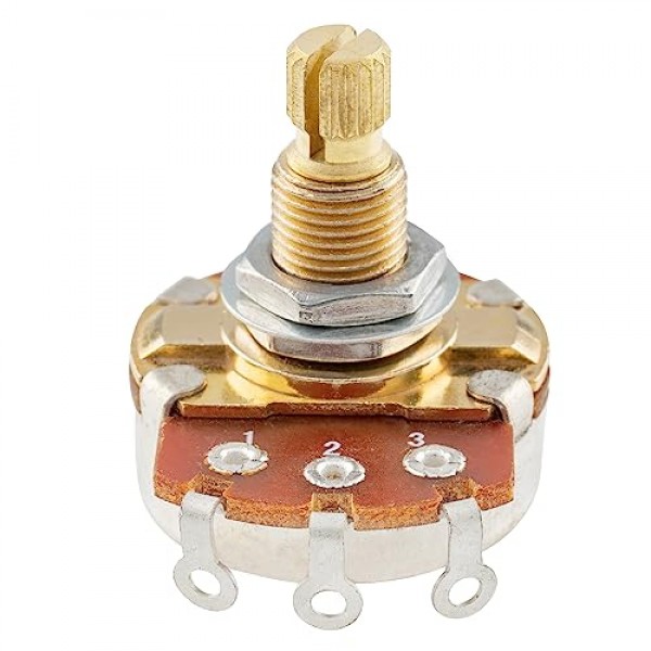 Musiclily Pro 황동 스레드 전체 미터 크기 제어 포트 B25K 기타용 선형 테이퍼 전위차계(2개 세트)