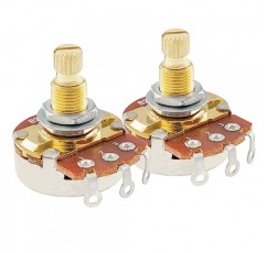 Musiclily Pro 황동 스레드 전체 미터 크기 제어 포트 B25K 기타용 선형 테이퍼 전위차계(2개 세트)