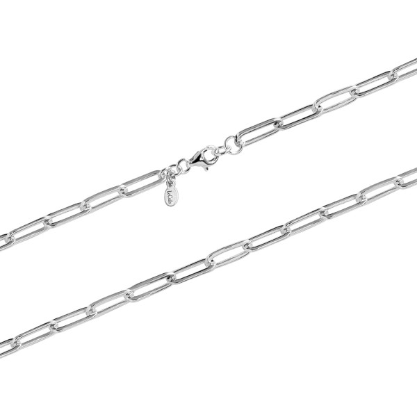 LeCalla Links 십대 여성 및 남성을 위한 스털링 실버 이탈리안 페이퍼 클립 체인 목걸이(18, 20, 24, 36인치) 18.0인치