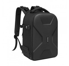 MOSISO 카메라 백팩, DSLR/SLR/미러리스 인서트 보호 사진 카메라 가방 삼각대 홀더 및 노트북 수납공간이 있는 완전 개방형 방수 하드쉘 케이스 Canon/Nikon/Sony와 호환 가능,