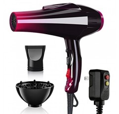 전문 헤어 드라이어 강력한 3500와트 블로우 드라이어 살롱 세라믹 토르말린 이온성 고출력 블로우 드라이어,AC 모터 집중 장치 디퓨저 부착 장치가 있는 퀵 드라이 헤