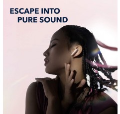 soundcore Anker Liberty Air 2 Pro Bluetooth 헤드폰, 액티브 노이즈 캔슬링, PureNote 기술, 마이크 6개, 26시간 배터리, Bluetooth 5(로즈 쿼츠)(리퍼 상품)