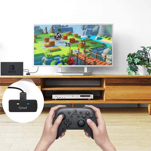 블루투스 송신기- 닌텐도 스위치/스위치 라이트용 블루투스 어댑터 오디오 송신기 듀얼 이어폰 연결 블루투스 이어폰 PC 에어팟과 호환 가능 PS4 Bose Sony with aptX Low Laten