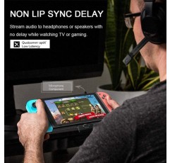 블루투스 송신기- 닌텐도 스위치/스위치 라이트용 블루투스 어댑터 오디오 송신기 듀얼 이어폰 연결 블루투스 이어폰 PC 에어팟과 호환 가능 PS4 Bose Sony with aptX Low Laten
