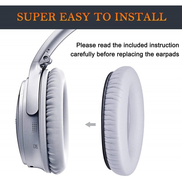 Bose QuietComfort 35용 교체용 이어 패드, Bose QC35 ii QC2 QC15 QC25 헤드폰(회색) QC35 회색과 호환되는 이어 패드