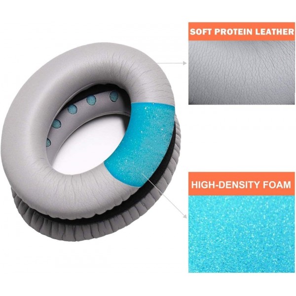 Bose QuietComfort 35용 교체용 이어 패드, Bose QC35 ii QC2 QC15 QC25 헤드폰(회색) QC35 회색과 호환되는 이어 패드