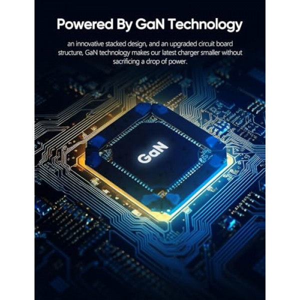 65W USB C 충전기, ARZOPA GaN 고속 충전기 3포트 전원 어댑터 스마트폰/노트북/태블릿/모니터/iPad/MacBook -C65용 소형 접이식 플러그