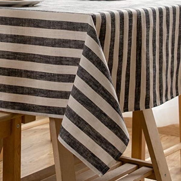 6피트 직사각형 테이블용 Aquazolax 식탁보 가을 장식용 주방 다이닝 룸 테이블 커버, 54 x 84 인치, 검정색